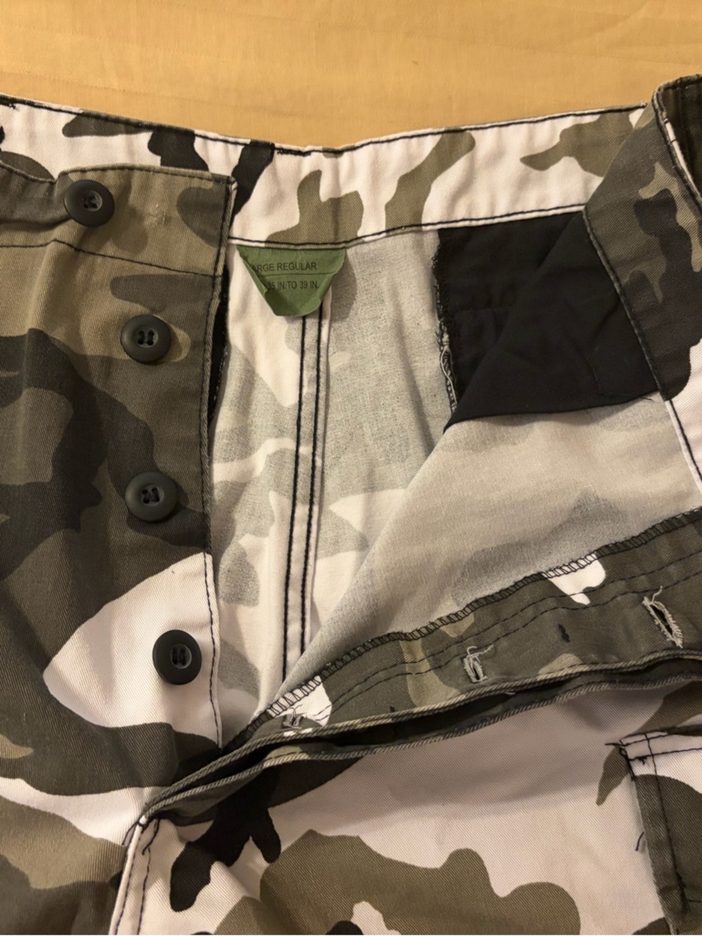 Rothco BDU Camo Cargo Shorts Mens Large White Gray Camouflage Military Tactical - Picture 8 of 13